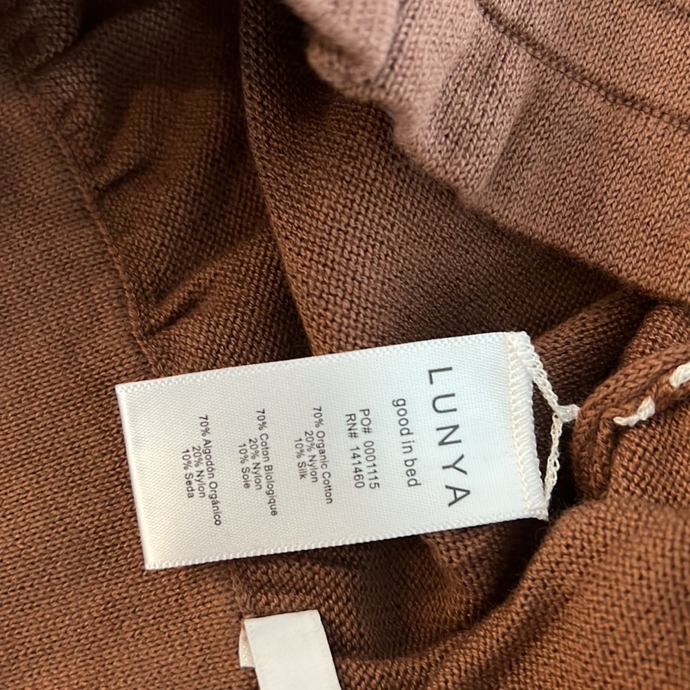 New LUNYA Cozy Silk Cotton Relaxed Ankle Pant in Walnut $188 - Picture 5 of 5